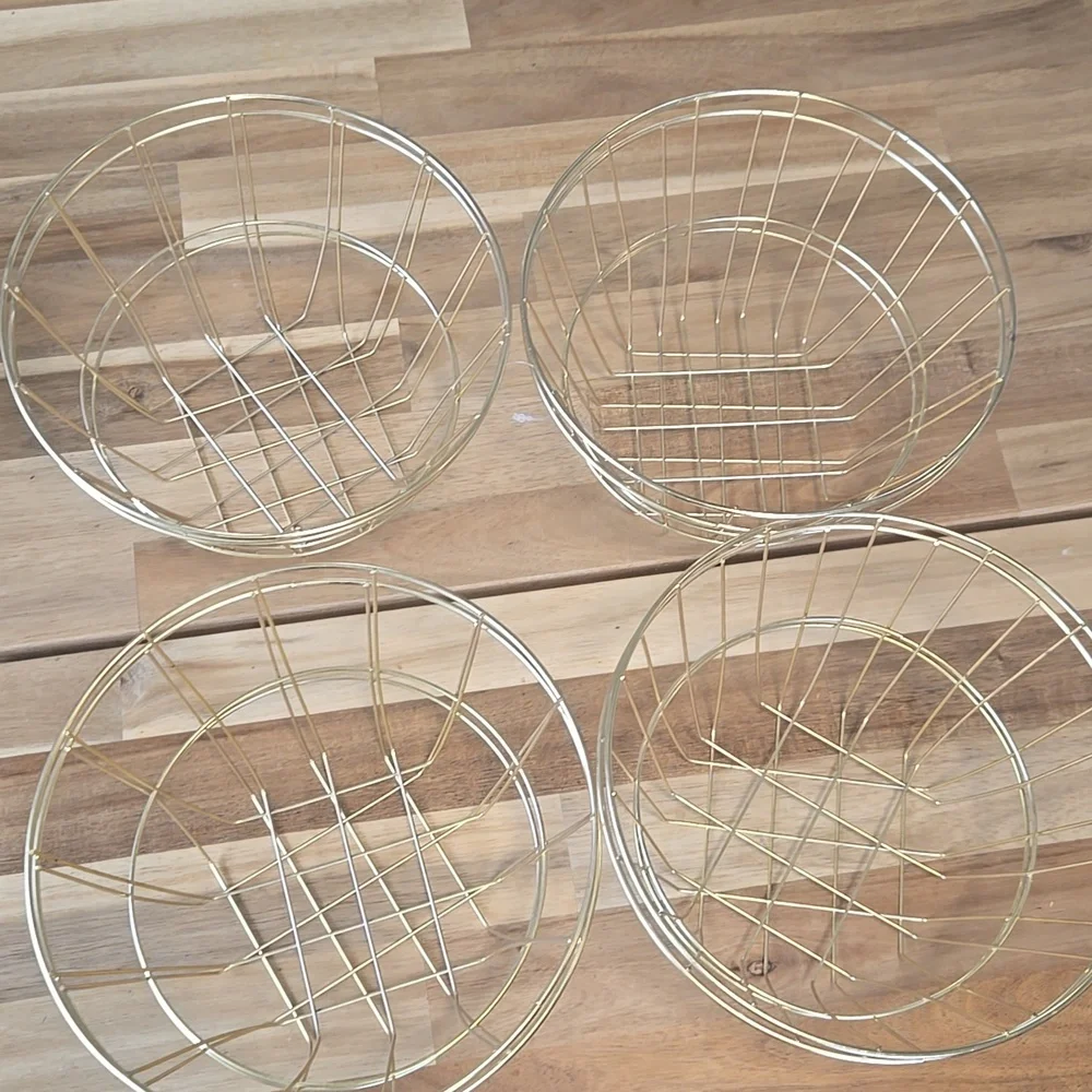 Gold Wire Decorative Storage Baskets